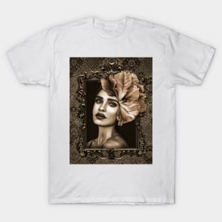 Sepia Ladies Fine Art Home Decor Wall Art Digital Prints Artwork Illustration Fine T-Shirt